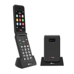 TTfone TT760 Téléphone Mobile à Grosses Touches 4G pour Les Personnes Âgées avec Bouton d'Assistance d'urgence - Téléphone Mobile de Base Déverrouillé (Noire, avec Station de Chargement)