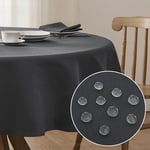 Softalker Nappe Ronde 160 Grise,Lavable,210 GSM Polyester,Nappe Exterieur Impermeable Jardin,Texture Lin,Anti Tache,pour Table de Jardin,fête,Anniversaire,réveillon,Noël,Automne,Hiver,Balcon,terrasse