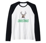 Antlers up for a season full of cheer. Merry Christmas Raglan Baseball Tee