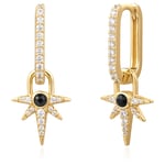 ANIA HAIE GOLD BLACK ONYX STAR DROP EARRINGS E061-12G