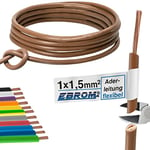 Câble conducteur flexible en PVC H07V-K 1,5 mm2 - Couleur : marron 10 m/15 m/20 m/25 m/30 m/35 m/40 m/45 m/50 m/55 m/60 m au choix