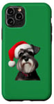 iPhone 11 Pro Miniature Schnauzer With Santa Hat Christmas Xmas Dog Owner Case