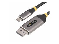 Startech.Com 10Ft (3M) Usb-C To Displayport Adapter Cable, 8K 60Hz - Adapterkabel - 24 Pin Usb-C (Hane) Till Displayport (Hane) Spärrad - Usb4 / Thunderbolt 3 / Thunderbolt 4 / Displayport 1.4 - 3 M - 8K60hz Stöd, 4K144hz Stöd - Svart, Grå