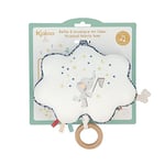 Kaloo - Petites Chansons - Boîte à Musique en Tissu et Bois - Coussin Musical 15 cm - Comptine"Brille Brille Petite Etoile" - Coussin d'Éveil pour Bébé - Bleu et Blanc - Dès La Naissance, K210001