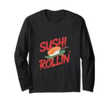 Funny Sushi Rollin - Sushi Chef Skateboarding Long Sleeve T-Shirt