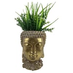 DKD Home Decor Pot de Fleurs de Marque Doré Bouddha Résine (13,5 x 15,3 x 19 cm) (2 pièces) (S3024059)