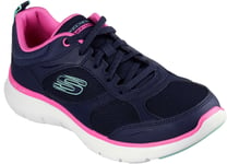 Skechers Womens Trainers Flex Appeal 5 0 ft Leather Lace Up navy UK Size 3