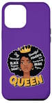 Coque pour iPhone 12 Pro Max Black Queen Couronne de cheveux afro naturels et sexy