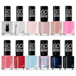 RIMMEL LONDON - 60 Seconds Super Shine Nail Polish Set - Super Glossy, Ultra Shiny Finish - Precise One Stroke Application - Up To 10 Days Wear - High Impact Colour - 12 Assorted Shades