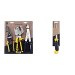 RHINO - Lot de 3 outils, Kit 3 pièces - Cisaille/Grignoteuse/Pince à sertir & 39402 Scie à guichet 200 mm, spécialement conçu pour Les plaquistes Longueur 200 mm