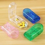 Pill Cutter Medicine Tablet Holder Safe Splitter Half Storage Compartment Box UK