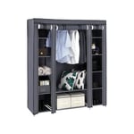 Organisateur de rangement pour armoire à vêtements portable de 69 po avec tissu non tissé rapide et facile à assembler Extra solide et durable Gris