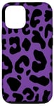 Coque pour iPhone 13 Coque de téléphone motif léopard violet guépard animal femme mignon