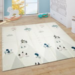 Tapis Jeux Tapis Bébé Tapis Pliable Lavable Réversible Alphabet Crème Bleu Jaune Gris 150x200 cm - Paco Home