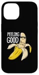 Coque pour iPhone 14 Jeu de mots amusant à la banane Peeling Good