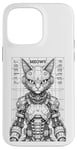 Coque pour iPhone 14 Pro Max Cyberpunk Chat Robot Android Cyborg Futuriste Feline Kitty