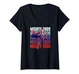 Marvel Thor: Love and Thunder Mighty Thor Text Stack T-Shirt avec Col en V