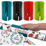 4-pack Glidande Presentpapperskutter - Bärbar Presentpappersrulle-kutter för Jul- och Födelsedagsinpackning