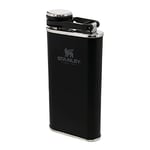 Stanley Classic Wide Mouth Flask 0.23L with Never-Lose Cap - Wide Mouth Stainless Steel Hip Flask For Easy Filling & Pouring - Insulated BPA-Free Leakproof Flask Alcohol - Matte Black