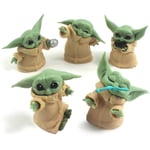 5 st/set Baby Yoda Grogu Mandalorian actionfigur leksaker