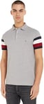 Tommy Hilfiger Men's Short-Sleeve Polo Shirt Slim Fit, Grey (Light Grey Heather), M