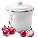 Römertopf Maxi Pot à oignons en céramique 2,8 l – Argile respirante pour garder les légumes frais plus longtemps – Circulation de l'air idéale – Blanc