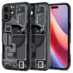 Spigen Coque pour iPhone 16 Plus, Ultra Hybrid MagFit, [Design Schématique] 6,7 Pouces - Zero One