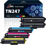 Lot de 5 toners TN-243CMYK compatibles avec les imprimantes laser couleur Brother MFC L3750CDW Brother MFC-l3760CDW TN-247 pour MFC L3750CDW MFC-L3760CDW