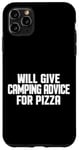 Coque pour iPhone 11 Pro Max Le camping-car amusant donnera des conseils de camping pour la pizza