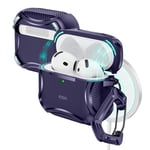 ESR for AirPods 4 Case (HaloLock), Compatible with AirPods 4th Generation Case (2024), Compatible with MagSafe, Powerful Drop Protection, Magnetic Lid, Cyber Series, Purple