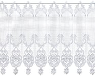 Plauener Spitze by Modespitze 68504_45_e gardinen-Portal plauener Spitze Design en matière 100% Polyester, Bordure dorée Hauteur 45 cm, Blanc, Largeur 144 cm