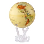 MOVA Globe Carte Politique jaune monde 4,5" avec Base, Globe Rotatif à énergie Solaire, Cadeau Unique et Décoration de Maison ou de Bureau pour Hommes, Femmes, Enfants