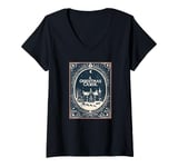 Womens A Christmas Carol Book Cover - Winter Wonderland Sleigh V-Neck T-Shirt