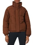 Amazon Essentials Women's Relaxed Fit Mock-Neck Short Puffer Jacket (Available in Plus Size) (Previously Daily Ritual), Deep Brown, 3XL Plus