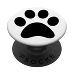 PopSockets Cell Phone Holder Pop Out Knob Dog Paw Print White and Black PopSockets PopGrip: Swappable Grip for Phones & Tablets