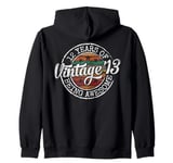 Vintage 2013 Bday Stamp 12th Birthday Gifts 12 Year Old Zip Hoodie