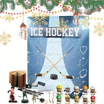 Julkalender för Ishockey 2024 - 24 Dagars Julklappsräknare med Mini-Dekorationer för Hem, Klassrum och Kontorsinredning Ice hockey blind box