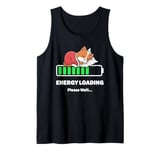 Energy Loading Please Wait Funny Sleeping Cat Cute Animals Tank Top