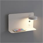 Applique murale LED,Applique murale led 3 couleurs à intensité variable avec interrupteur et mode interface usb pour chambre à coucher, couloir,blanc