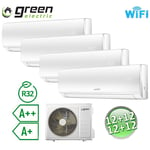 Climatiseur quad split 12000+12000+12000+12000 Btu R32 A++/A+ Green Electric EVO