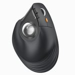 ProtoArc Vertical Wireless Trackball Mouse, EM05 Bluetooth Ergonomic Rollerball Mouse Rechargeable Computer Laptop Thumb Mouse, 3 Device Connection, Compatible with iPad, Mac, Windows PC, Silver