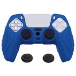 eXtremeRatePlayVital Guardian Edition Blue Ergonomic Soft Anti-slip Controller Silicone Case Cover for ps5, Rubber Protector Skins with Black Joystick Caps for ps5 Controller