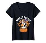 Womens Honkus Ponkus Funny Duck Witch Halloween Magic V-Neck T-Shirt