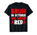 Red Ribbon Week Shirt for Kids Boys Bruh In October Wear Red T-Shirt