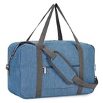 Narwey Sac de Voyage 40x20x25 Ryanair Cabine Bagage à Main de Voyage Pliable Sac de Cabine Avion Valise de Cabine Sac de Sport Sac Weekend 20L(Bleu Marine)