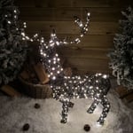 99cm LED Indoor Outdoor Wicker Standing Reindeer Christmas Decoration