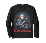 Merry Christmas Horror Fan Slasher 80s-Themed Long Sleeve T-Shirt