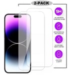 2-Pack - iPhone 16 Pro - Premium 2.5D Härdat Glas Displayskydd Transparent