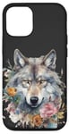 Coque pour iPhone 12/12 Pro Majestic Floral Wolf La beauté de la nature rencontre l'esprit féroce