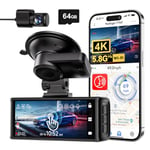 REDTIGER 4K Dash Cam Front and Rear, Touch Screen 3.18 Inch, Voice Control, 5.8GHz WiFi Car Dash Camera with 64GB Card, GPS, UHD 2160P Night Vision, WDR, Emergency Lock, Parking Monitor (F7N Touch)